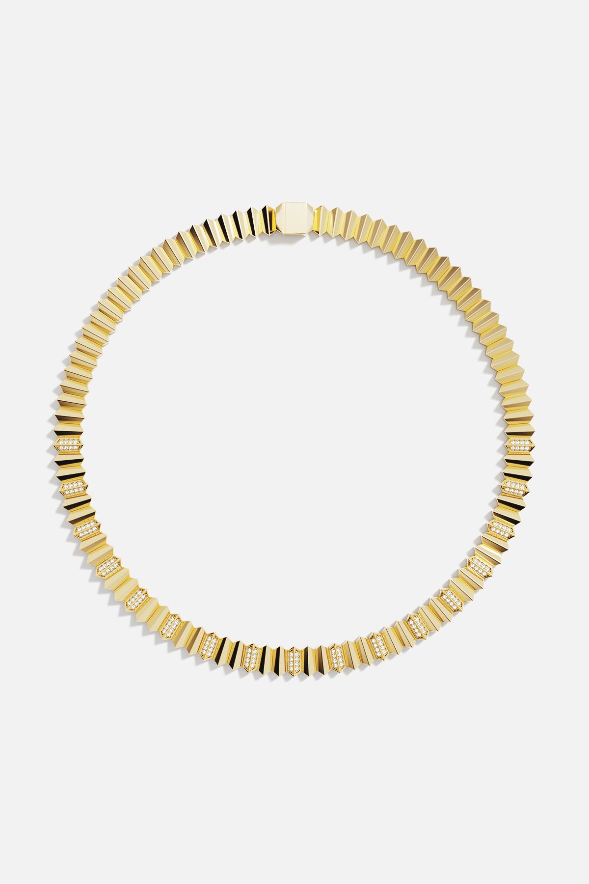 APM Monaco necklace in yellow color, sculpted geometry with a bold modern glow.