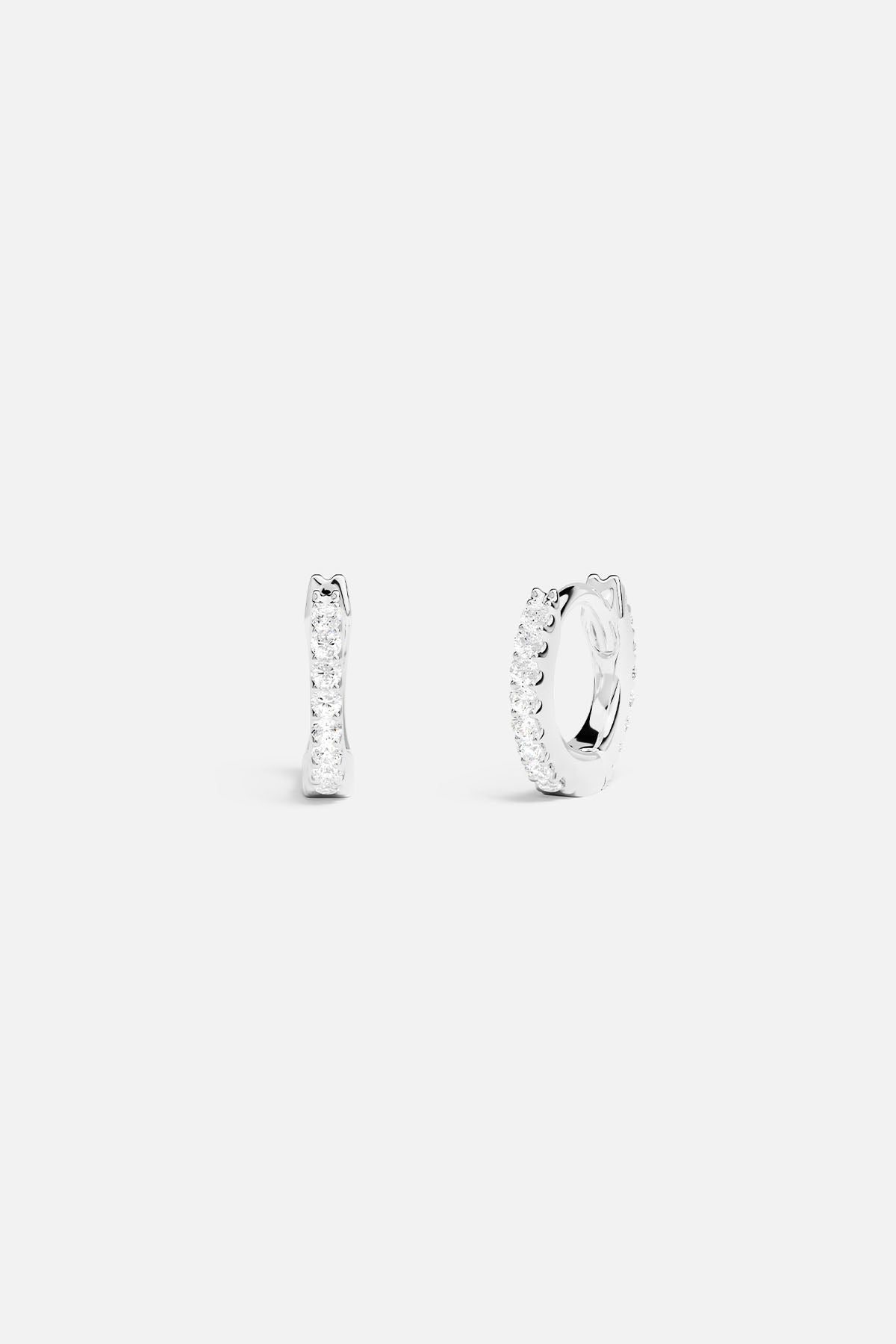 APM Monaco Small 6 mm Paved Hoop Earrings