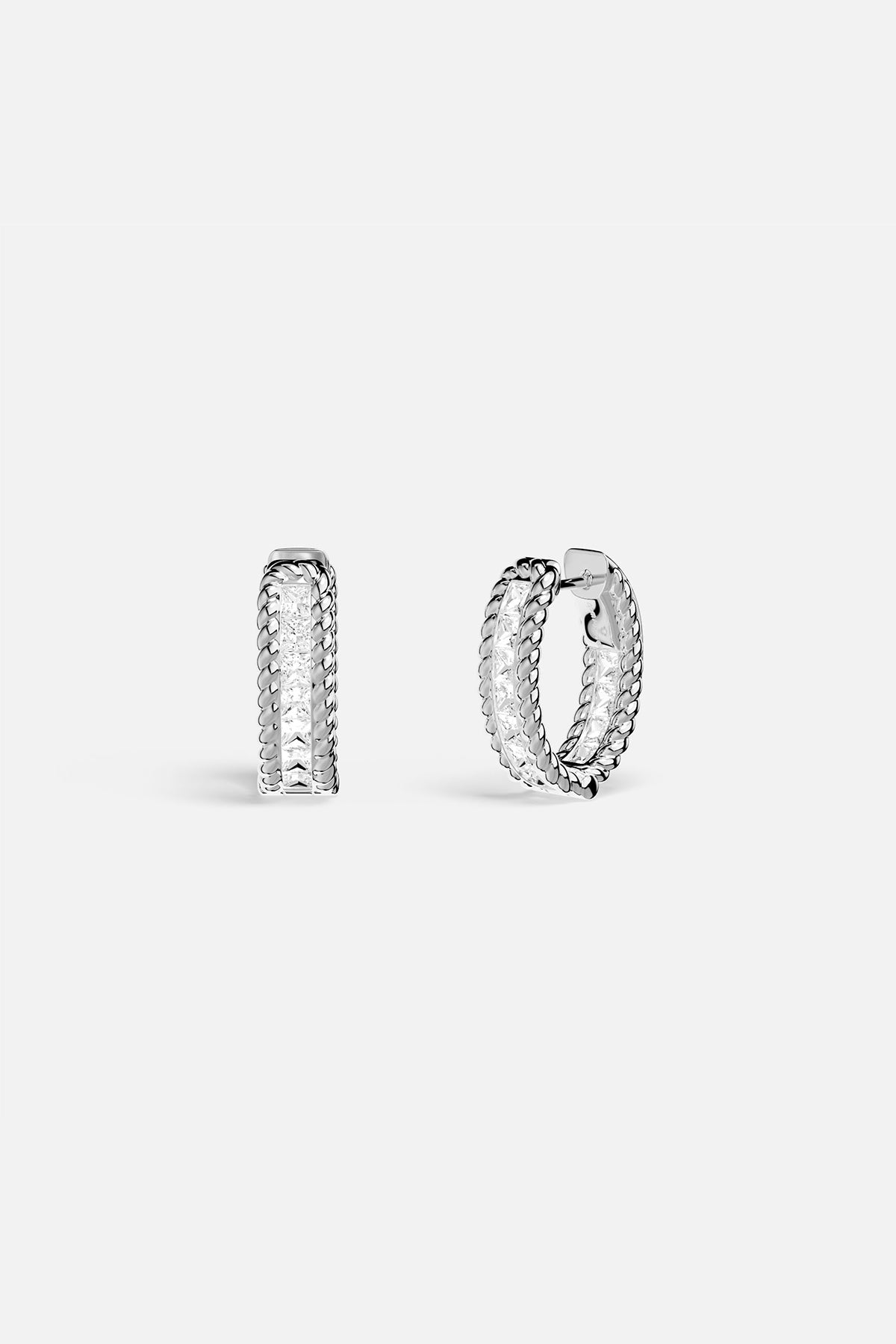 APM Monaco Torsade Pavé Hoop Earrings