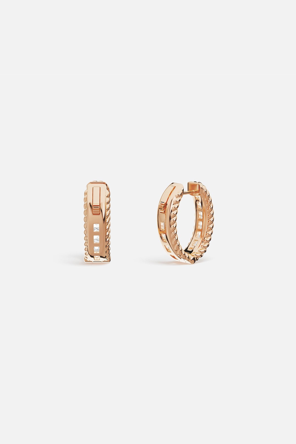 APM Monaco Torsade Pavé Hoop Earrings