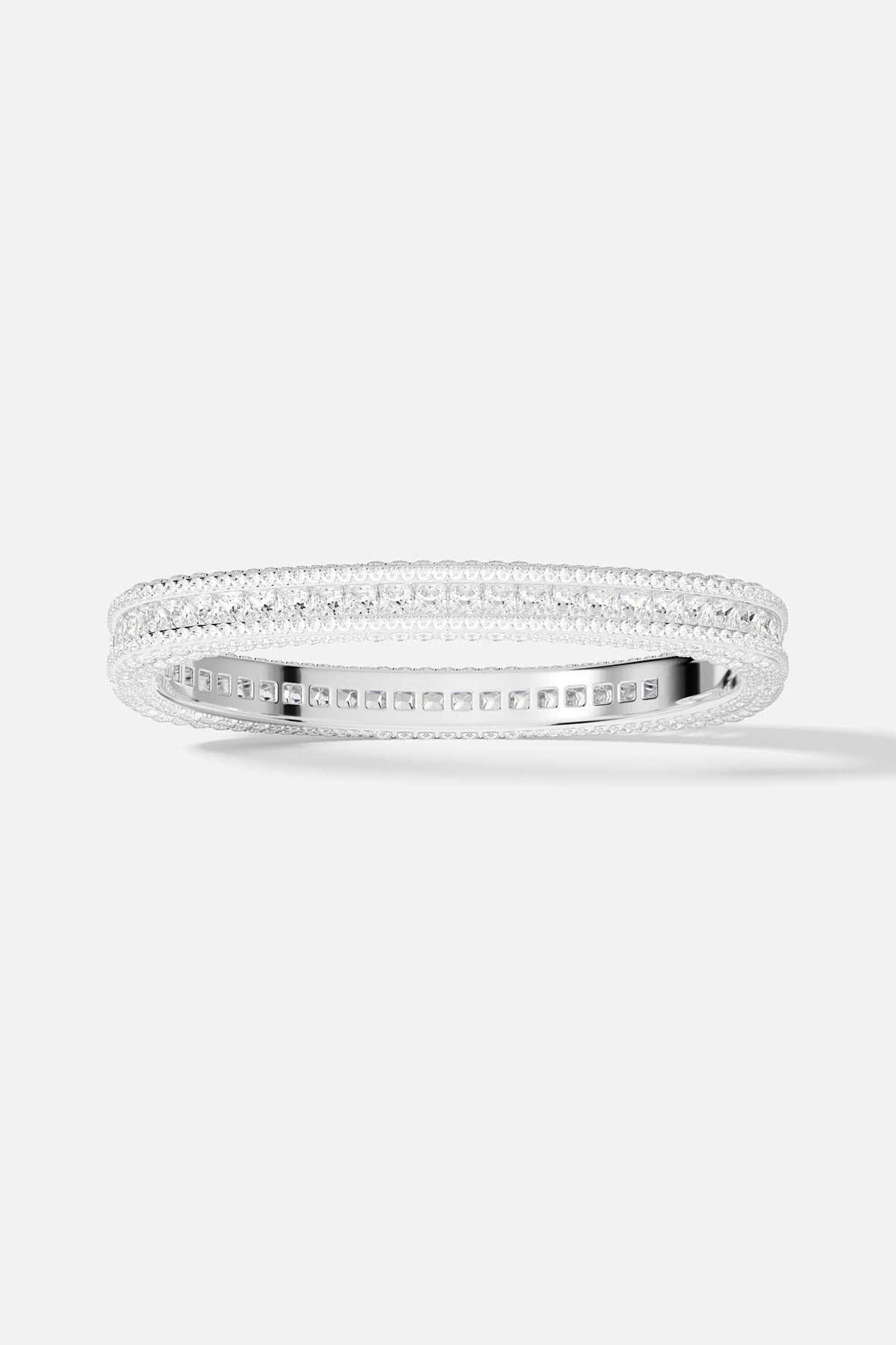Bracelets APM Monaco pavé bangle with white Cubic zirconia.