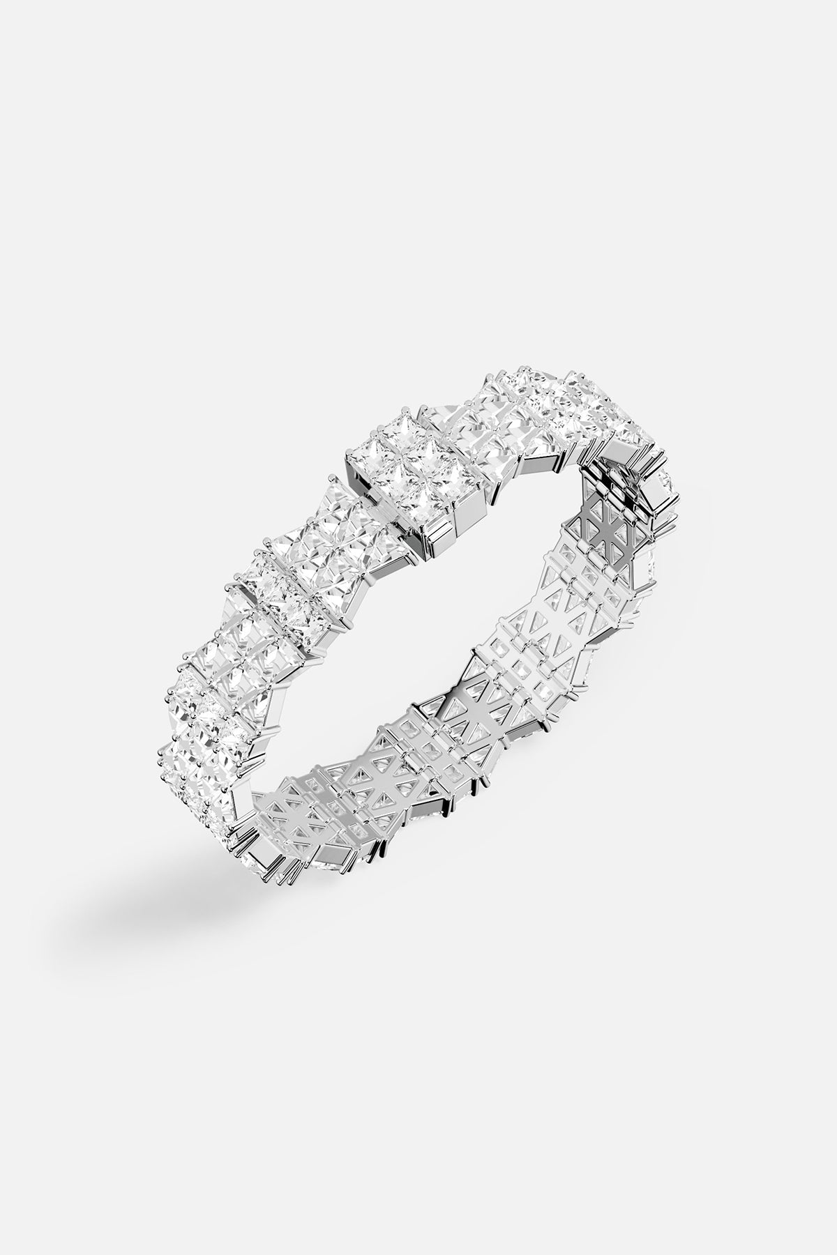 Zirconia bracelet on a light gray background