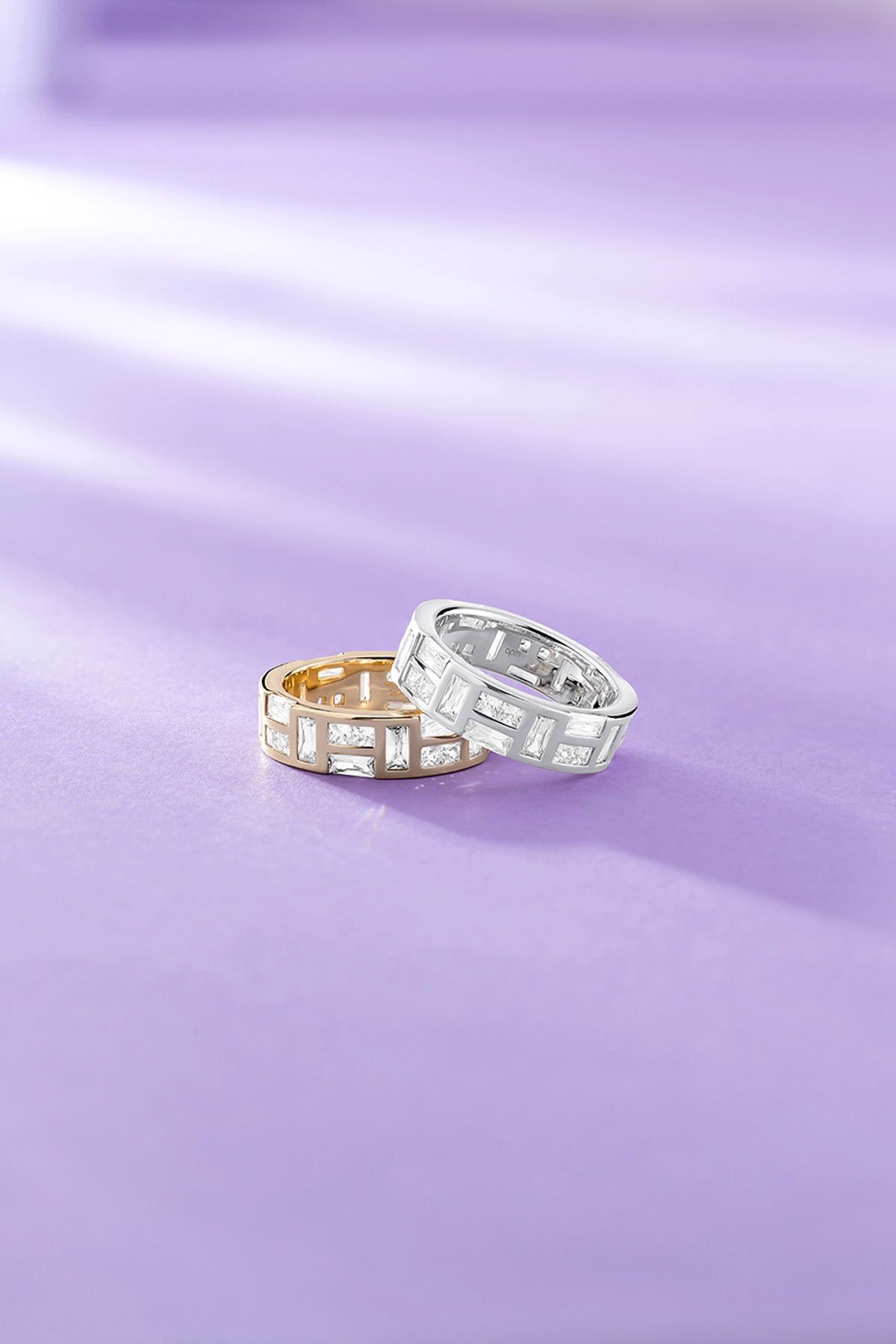 Ice Rings in silver and yellow gold tones