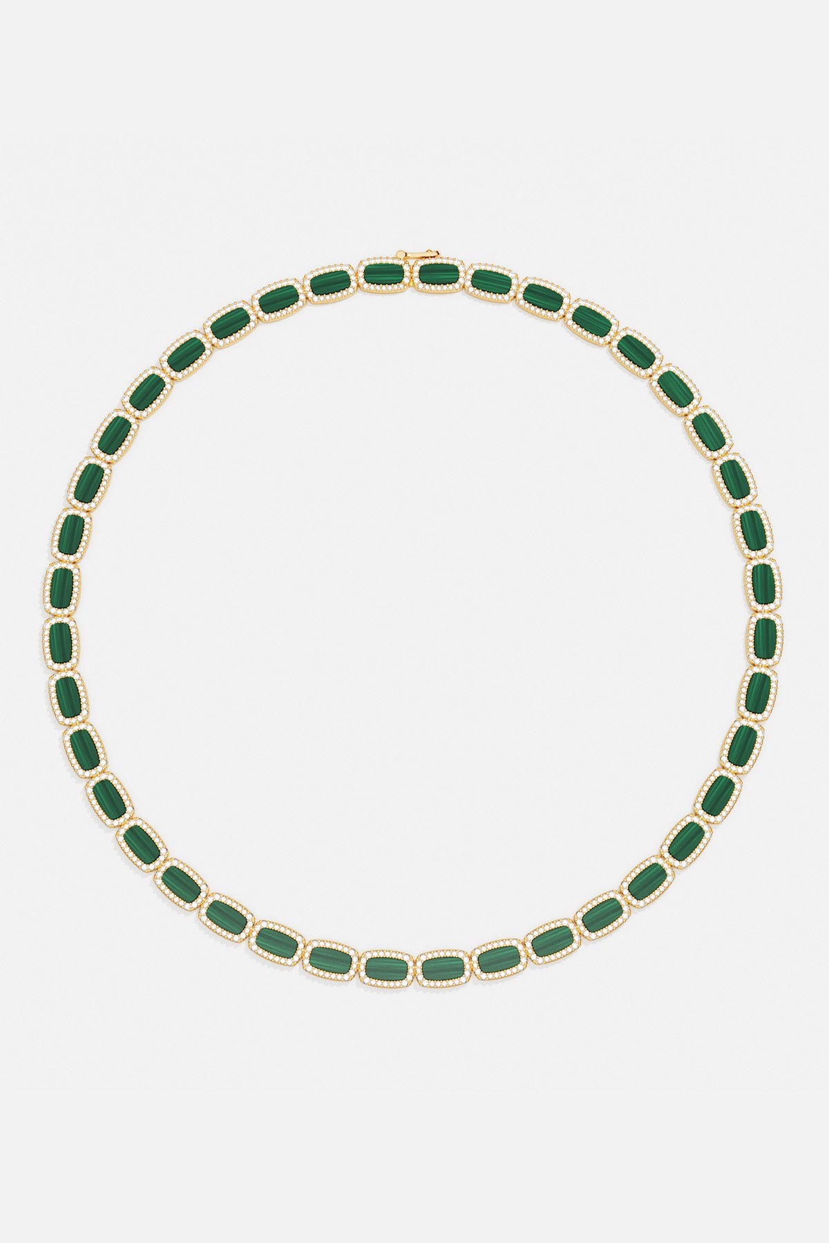 Necklaces APM Monaco, malachite and diamond choker with green malachite stones and diamond accents.