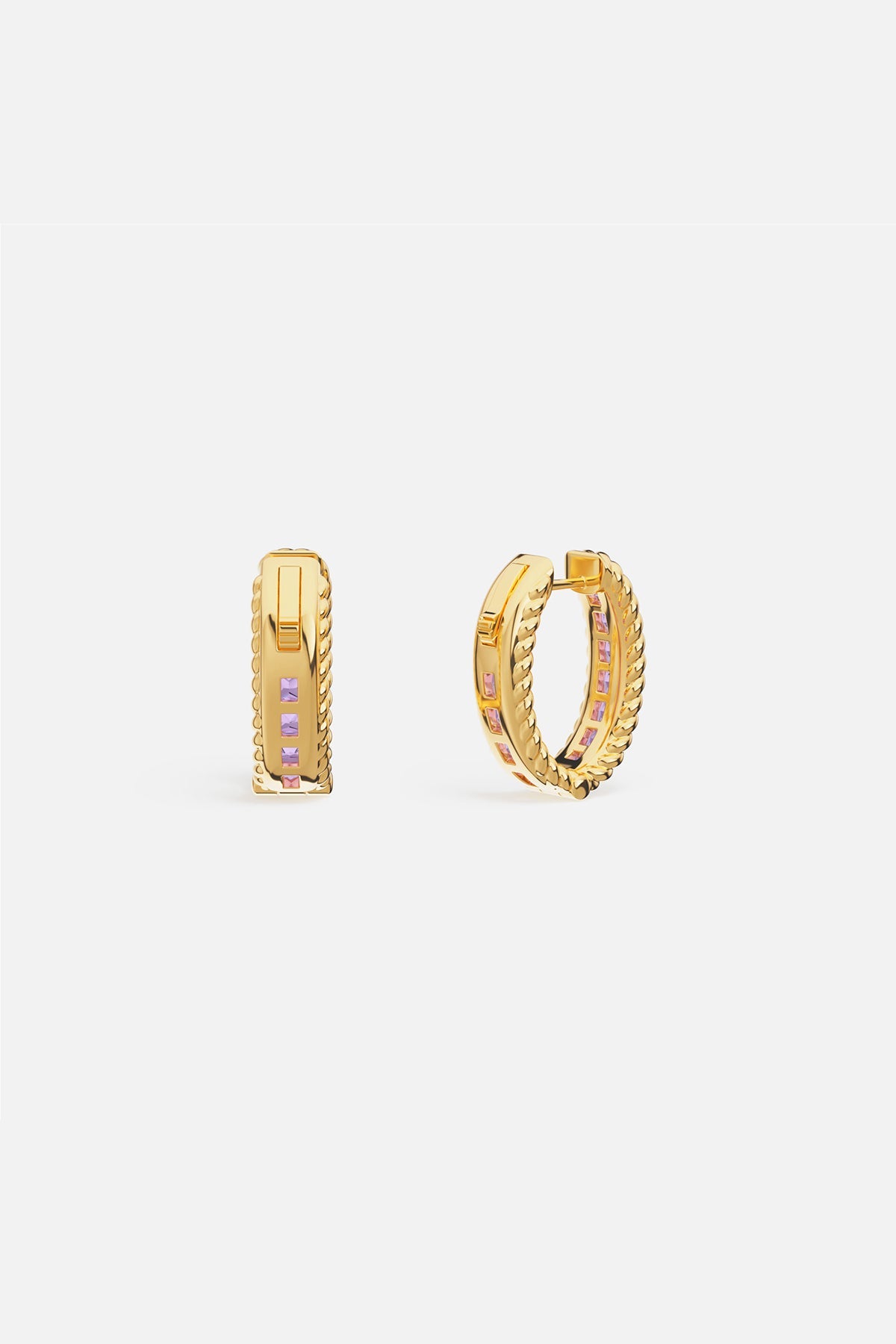 Torsade Lavande Hoop Earrings - APM Monaco