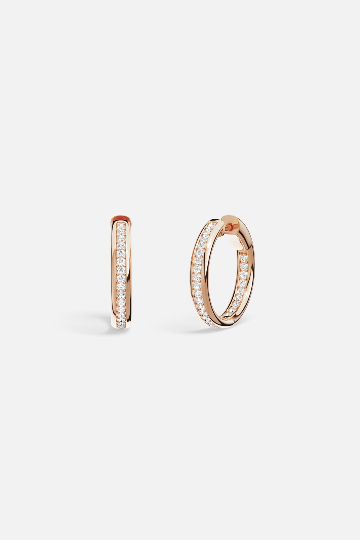 APM Hoop Earrings in rose color, a luminous everyday sparkle.