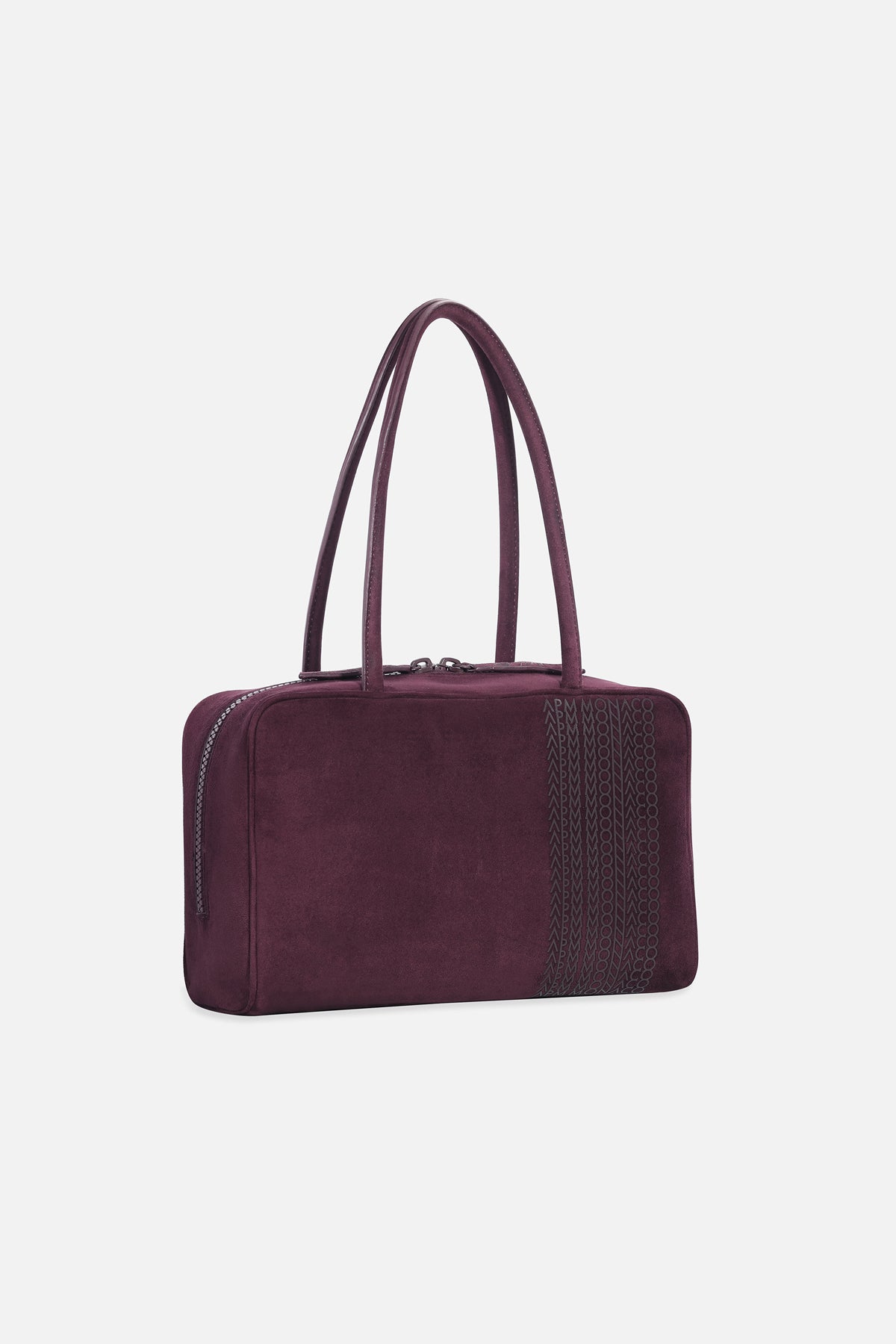 APM Bag in deep plum suede, a quiet statement of modern elegance.