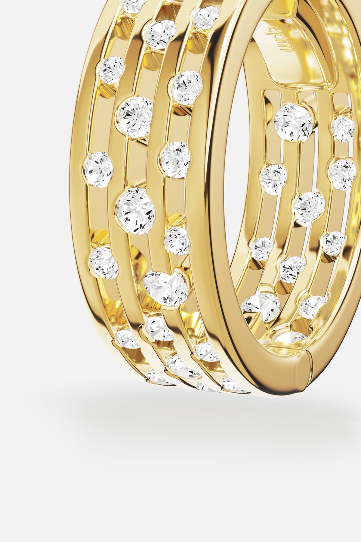 APM Ring in golden hues, a luminous cascade of scattered brilliance.