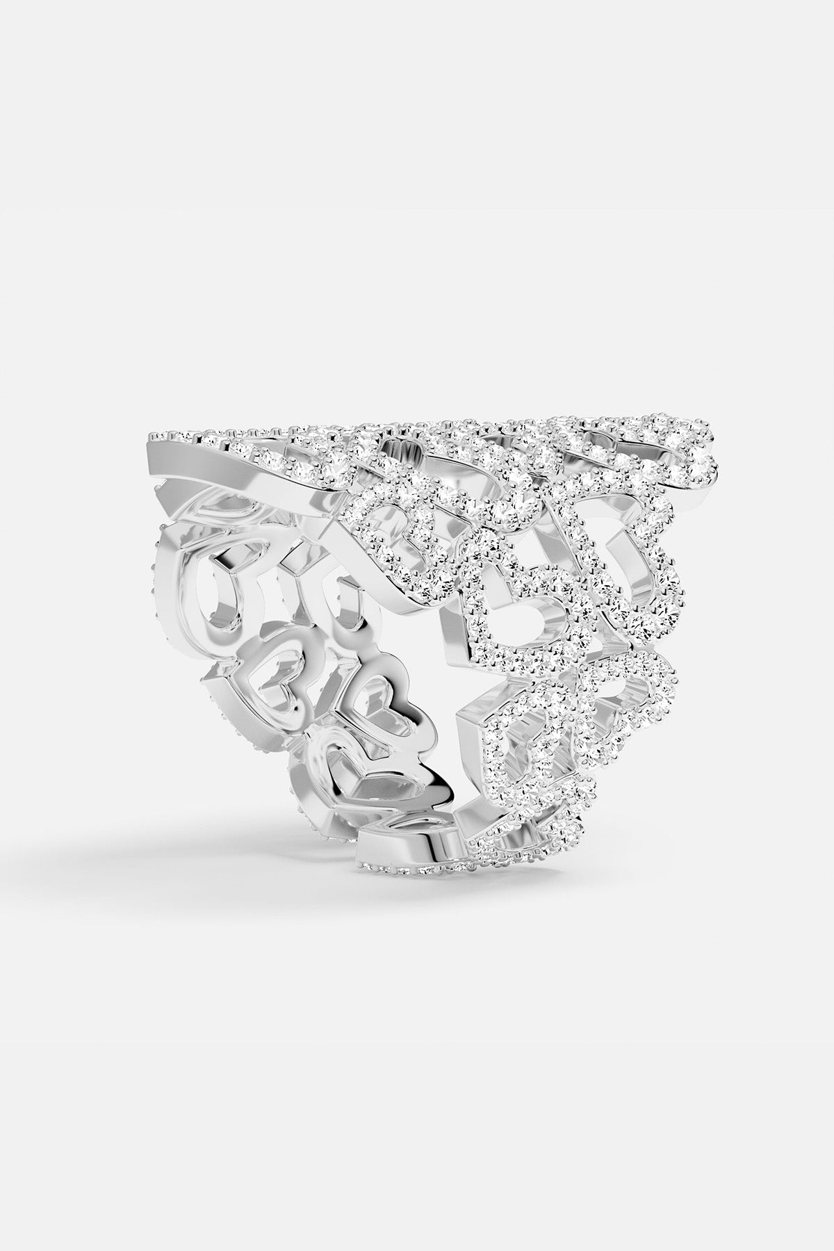 APM MONACO heart-shaped silver earring on a white background