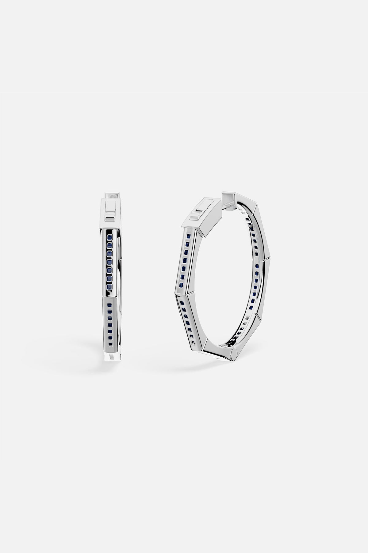 Blue Geometric Hoop Earrings - APM Monaco