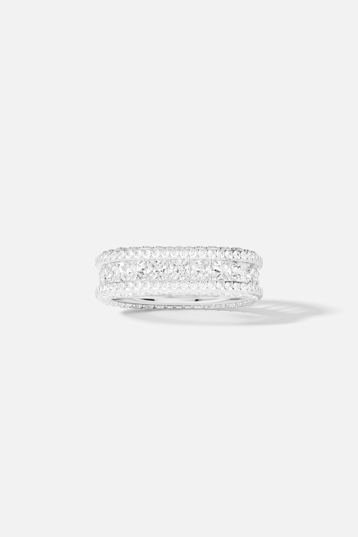 Rings APM Monaco pavé ring with Cubic zirconia set along a white metal band.