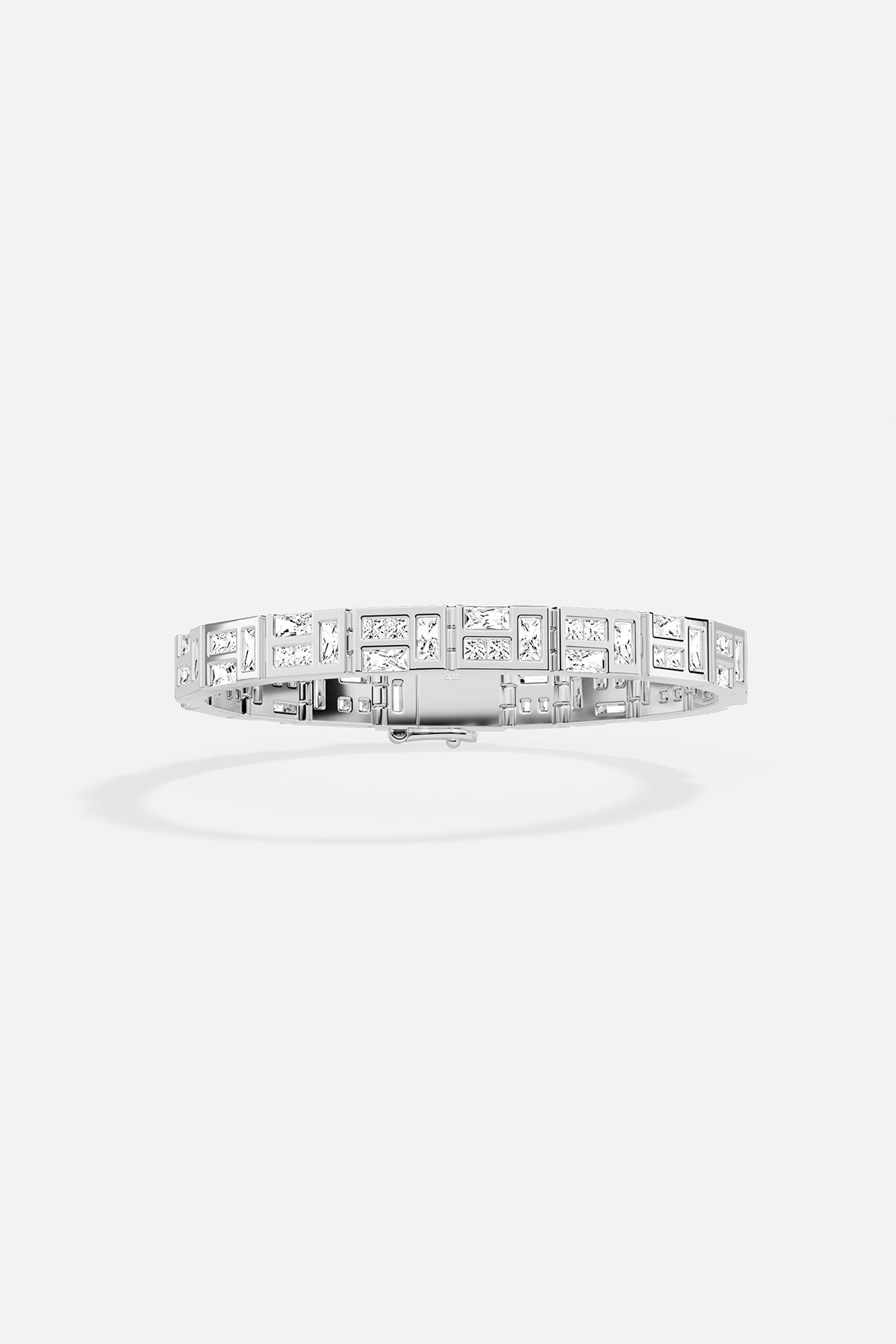 APM MONACO labyrinth bracelet in silver tone on a white background